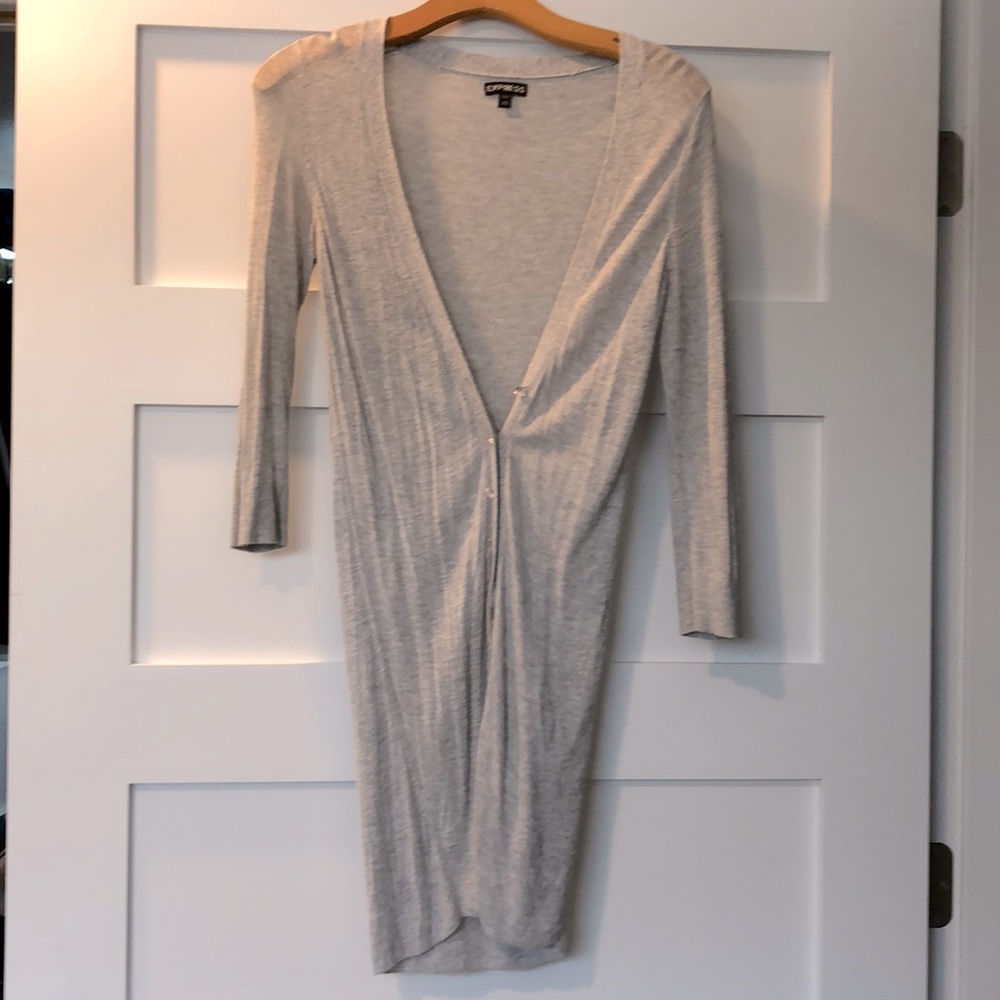 Gray long cardigan